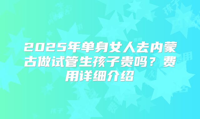 2025年单身女人去内蒙古做试管生孩子贵吗？费用详细介绍