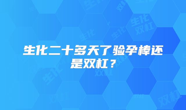 生化二十多天了验孕棒还是双杠？