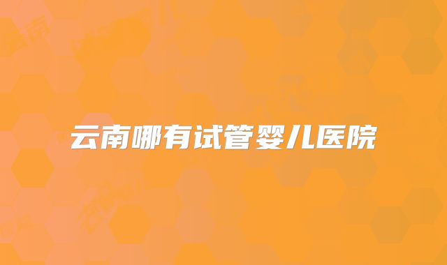云南哪有试管婴儿医院