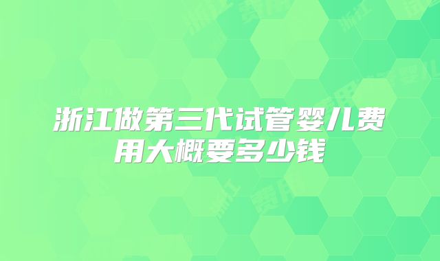 浙江做第三代试管婴儿费用大概要多少钱