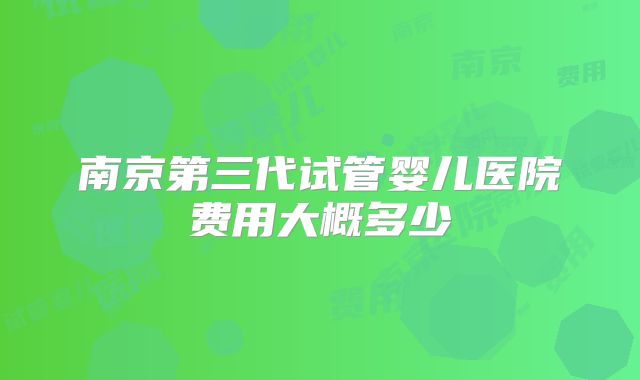 南京第三代试管婴儿医院费用大概多少