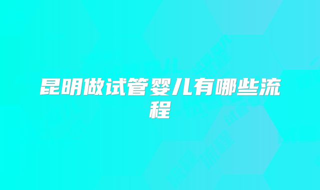 昆明做试管婴儿有哪些流程