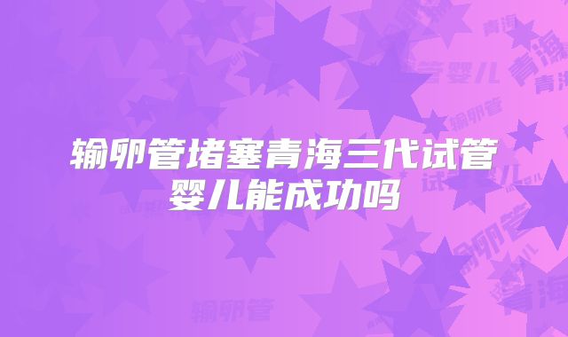 输卵管堵塞青海三代试管婴儿能成功吗