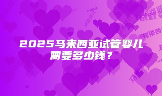 2025马来西亚试管婴儿需要多少钱？