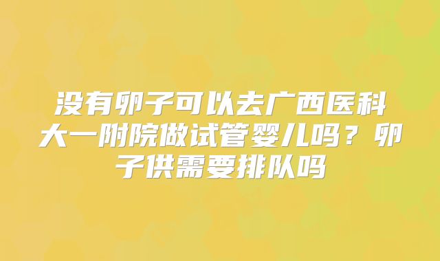 没有卵子可以去广西医科大一附院做试管婴儿吗?卵子供需要排队吗