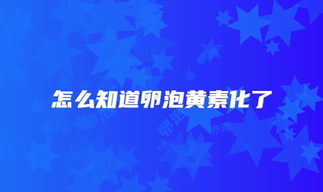 怎么知道卵泡黄素化了