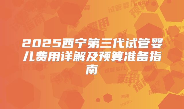 2025西宁第三代试管婴儿费用详解及预算准备指南