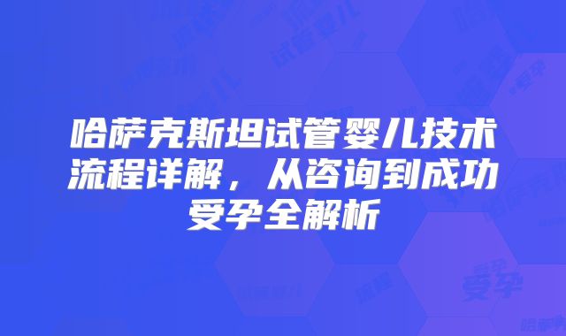哈萨克斯坦试管婴儿技术流程详解,从咨询到成功受孕全解析