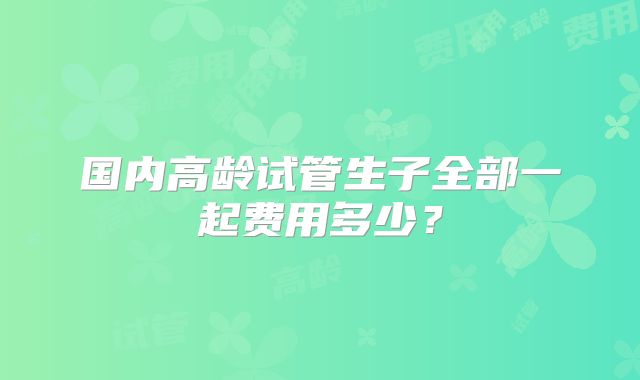 国内高龄试管生子全部一起费用多少？