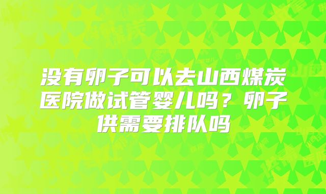 没有卵子可以去山西煤炭医院做试管婴儿吗？卵子供需要排队吗
