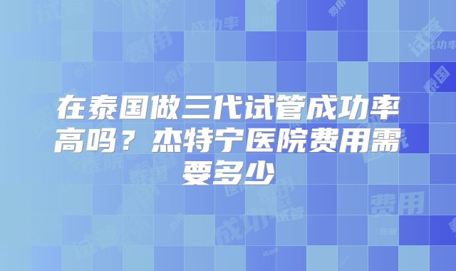 在泰国做三代试管成功率高吗？杰特宁医院费用需要多少