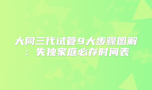 大同三代试管9大步骤图解：失独家庭必存时间表