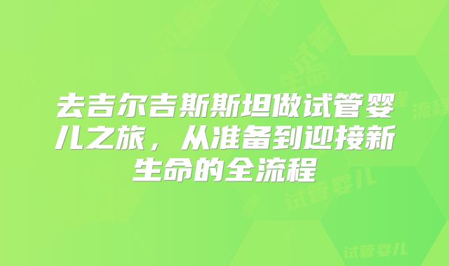 去吉尔吉斯斯坦做试管婴儿之旅，从准备到迎接新生命的全流程