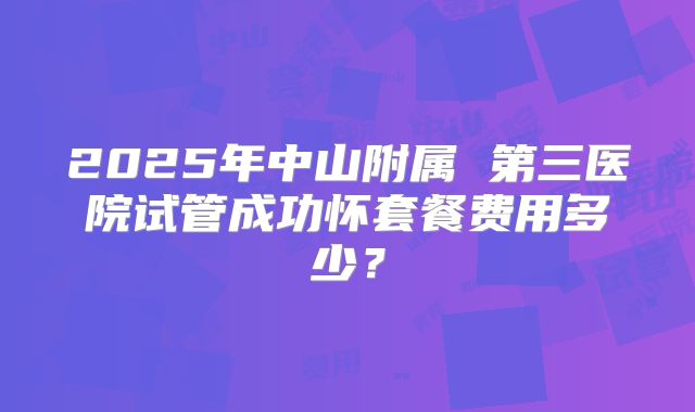 2025年中山附属 第三医院试管成功怀套餐费用多少?