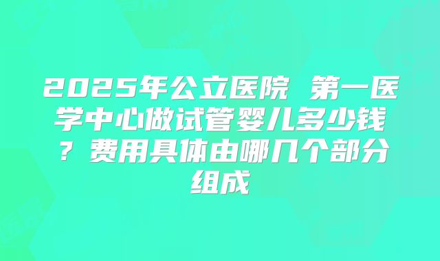 2025年公立医院 第一医学中心做试管婴儿多少钱？费用具体由哪几个部分组成