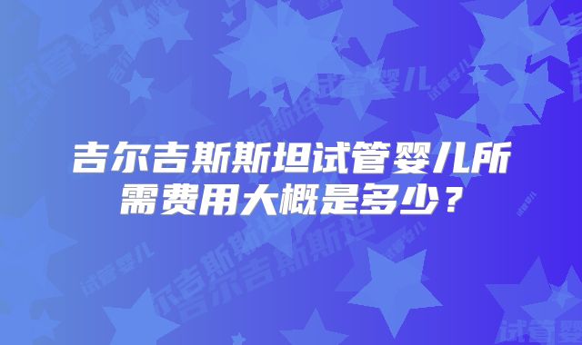 吉尔吉斯斯坦试管婴儿所需费用大概是多少?