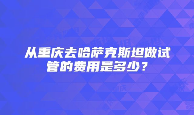 从重庆去哈萨克斯坦做试管的费用是多少？