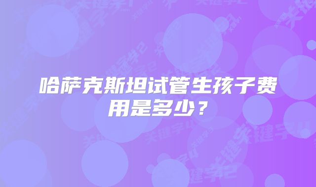 哈萨克斯坦试管生孩子费用是多少?