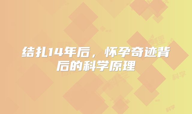 结扎14年后,怀孕奇迹背后的科学原理