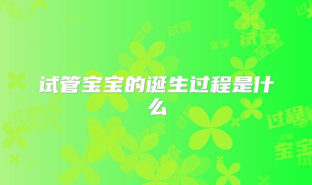 试管宝宝的诞生过程是什么