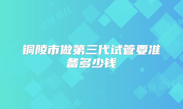 铜陵市做第三代试管要准备多少钱