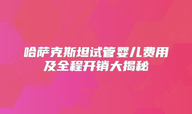 哈萨克斯坦试管婴儿费用及全程开销大揭秘