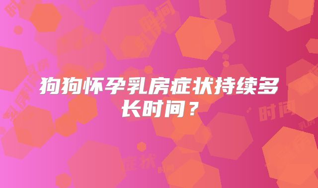 狗狗怀孕乳房症状持续多长时间？