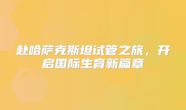 赴哈萨克斯坦试管之旅，开启国际生育新篇章