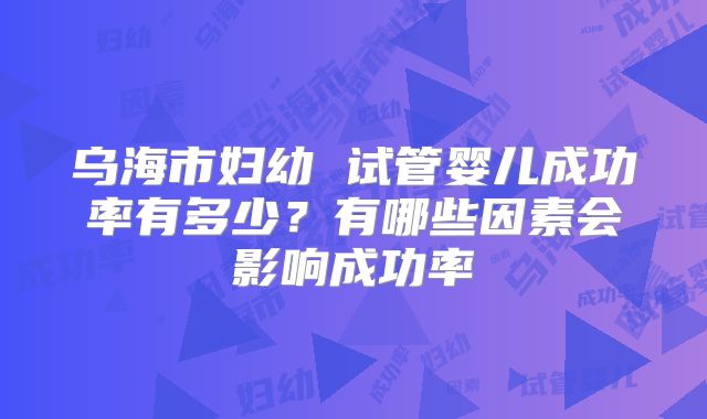 乌海市妇幼 试管婴儿成功率有多少？有哪些因素会影响成功率