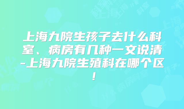 上海九院生孩子去什么科室、病房有几种一文说清-上海九院生殖科在哪个区!