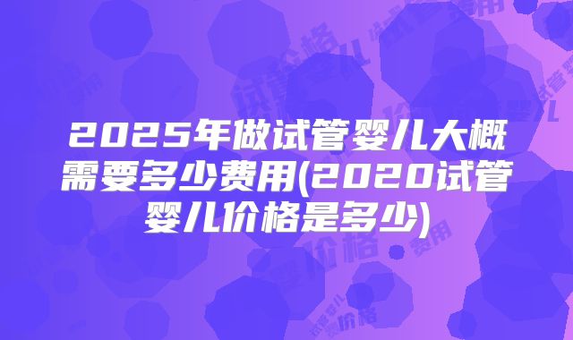 2025年做试管婴儿大概需要多少费用(2020试管婴儿价格是多少)