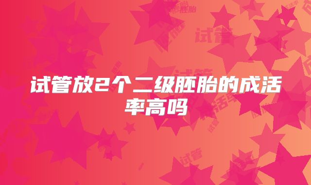 试管放2个二级胚胎的成活率高吗