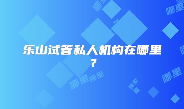 乐山试管私人机构在哪里？