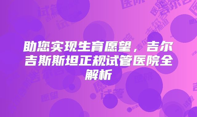 助您实现生育愿望,吉尔吉斯斯坦正规试管医院全解析