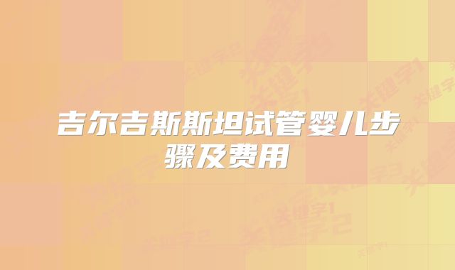 吉尔吉斯斯坦试管婴儿步骤及费用