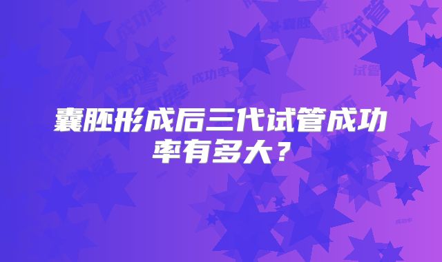 囊胚形成后三代试管成功率有多大？