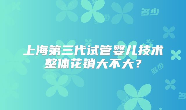 上海第三代试管婴儿技术整体花销大不大？