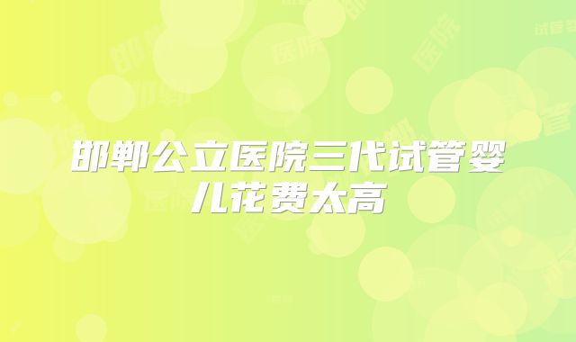 邯郸公立医院三代试管婴儿花费太高