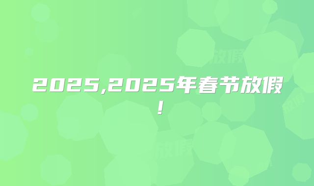 2025,2025年春节放假！