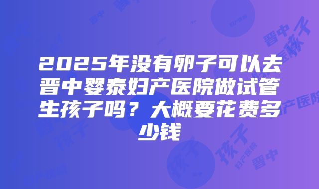 2025年没有卵子可以去晋中婴泰妇产医院做试管生孩子吗？大概要花费多少钱