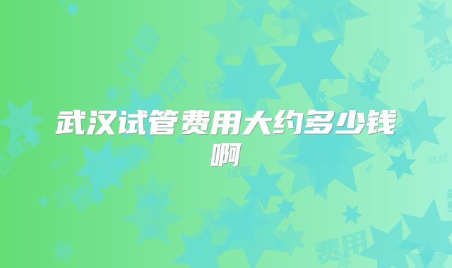 武汉试管费用大约多少钱啊