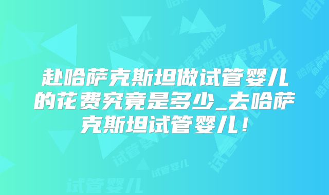赴哈萨克斯坦做试管婴儿的花费究竟是多少_去哈萨克斯坦试管婴儿！