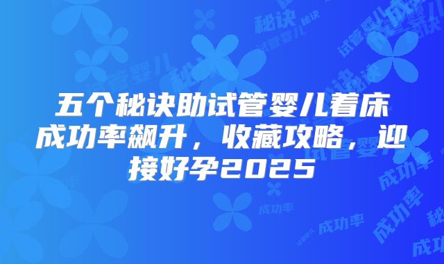 五个秘诀助试管婴儿着床成功率飙升，收藏攻略，迎接好孕2025