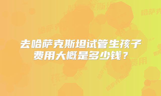 去哈萨克斯坦试管生孩子费用大概是多少钱？