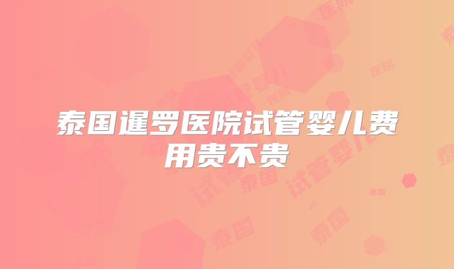 泰国暹罗医院试管婴儿费用贵不贵