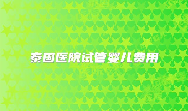 泰国医院试管婴儿费用