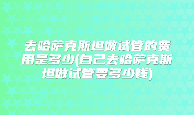 去哈萨克斯坦做试管的费用是多少(自己去哈萨克斯坦做试管要多少钱)