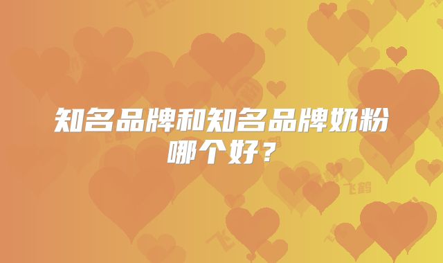 知名品牌和知名品牌奶粉哪个好？