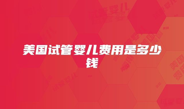 美国试管婴儿费用是多少钱