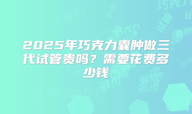 2025年巧克力囊肿做三代试管贵吗？需要花费多少钱